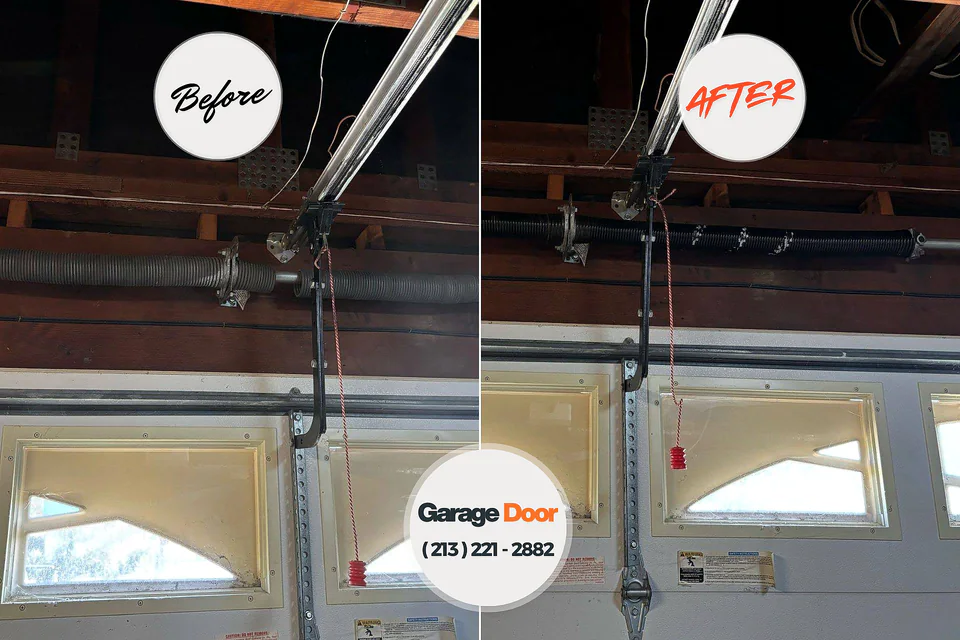 Before and after: garage door repair Gresham Park, GA
